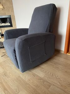 Potah na polohovací křeslo Stretch Potah na polohovací křeslo Small Plaid Jacquard Fitted Standard/Oversized Recliner Chair, Silver Grey Fotografie od zákazníka č. 3