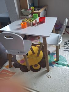 KESPER® Kindertisch mit 2 Stühlen mint – Kindersitzgruppe | Kindermöbel-Set für Kinderzimmer & Spielbereich | 3-teilig 1773313 Kunden-Foto 16