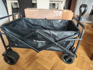 Faltbarer Bollerwagen 100 kg Handwagen Transportwagen Strandwagen Garten Schwarz Kunden-Foto 2