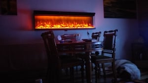 KAMINIO Elektrische kachel LEA - Elektrische kachel 3-in-1 met panoramisch uitzicht, verwarming, 3D vlammeffect, 12 vlamkleuren, afstandsbediening - 50 inch Klantenfoto 2