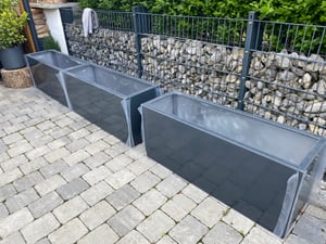Pflanzkübel Palatino Lotte Metall beschichtet 80 x 40 x 50 cm anthrazit Kunden-Foto 5