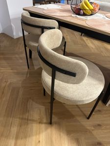 ML-Design Esszimmerstühle 4er Set, Küchenstuhl, aus Teddystoff Weiß, Wohnzimmerstuhl mit Rückenlehne, Polsterstühle mit Metallbeinen, Loungesessel Kunden-Foto 1