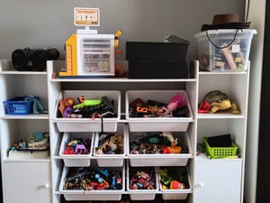 AIYAPLAY Kinderregal Spielzeugregal mit 8 herausnehmbaren Boxen Rosa Kunden-Foto 1