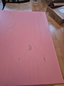 Nachttisch RONDO, Kiefer massiv, weiß-rosa lackiert, 2 Schubladen, Landhausstil, Massivholz, Massivmöbel Kunden-Foto 3