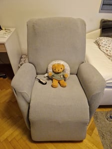 Potah na polohovací křeslo Stretch Potah na polohovací křeslo Small Plaid Jacquard Fitted Standard/Oversized Recliner Chair, Silver Grey Fotografie od zákazníka č. 7