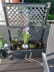 KHW Pflanzkasten 100 cm mit Spalier, Abmessungen B 100 x T 43 x H 140 cm, hochwertiger Kunststoff,  stabil, witterungs-/UV-beständig. Farbe: Anthrazit Kunden-Foto 5