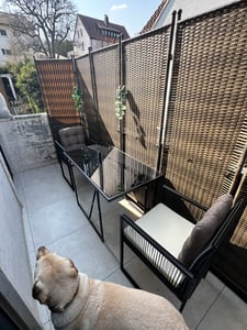 FCH Ensemble de meubles de jardin 3 pièces, ensemble de jardin avec 2 chaises pliantes, 1 table, ensemble de meubles de jardin en rotin, salon pour jardin et balcon Photo du client 4