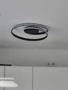 Deckenleuchten, LED Deckenleuchte, Ring-Design, Deckenlampe, Stufenlos dimmbar mit Fernbedienung, 45cm, 43W, Wohnzimmerlampe, für Wohnzimmer, Schlafzimmerleuchte, Küche, Esszimmer, Büro, Flur, Balkon, Schwarz Kunden-Foto 7