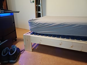Homestyle4u Holzbett 180x200 Doppelbett mit Lattenrost Weiss Kiefer Massivholz Kunden-Foto 5