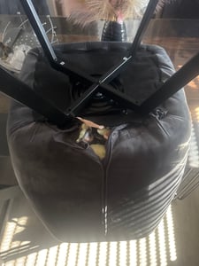 Homestyle4u Esszimmerstühle 2er Set Samt Grau Polsterstuhl Leinen mit Armlehnen Metall-Beine Küche Kunden-Foto 1