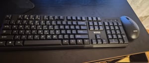 MARVO WS005BK Kabelloses Set Tastatur & Maus | Englisches QWERTY-Layout | Schwarz Kunden-Foto 1