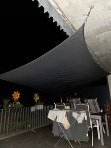WOLTU Sonnensegel Rechteck 3x4m Grau wasserabweisend Sonnenschutz Polyester Windschutz mit UV Schutz für Garten Terrasse Camping Kunden-Foto 2