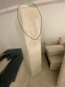 Canapé d'angle Bergamo en U avec fonction sommeil - Canapé d'angle 375 cm avec coffre de lit, tissu velours côtelé beige (Poso 105) Photo du client 2