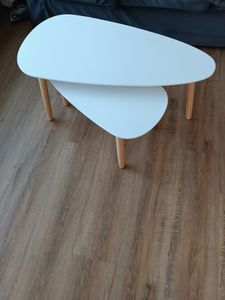 vidaXL 2-tlg. Couchtisch-Set Massivholz Kiefer Weiß Kunden-Foto 1