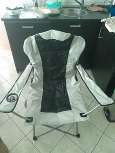 Mondeer Chaise de camping pliante, lot de 2 avec sac de rangement et porte-boisson Gris clair Photo du client 2
