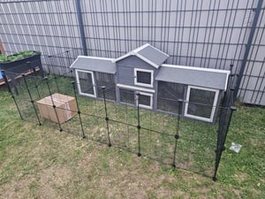 MyAnimal Hasenstall MH-03 | Hasenkäfig XXL mit Freilaufgehege - Kleintierkäfig - Kaninchenstall - 4 Türen - Kleintierstall - Wetterfest - 226x53x85 cm Kunden-Foto 3
