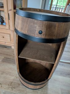 Holzfass Hausbar mit LED-Leuchten - Weinschrank im Retro Stil - Weinregal - Weinbar - Fass Bar - Weinfass Bar - Weinregal Holz - Minibar - Holzbar 80cm hoch - Elegante Möbel, Wohnzimmer Deko - Creativecooper - Fassbar Stehtisch und Flaschenständer (Eiche) Kunden-Foto 3