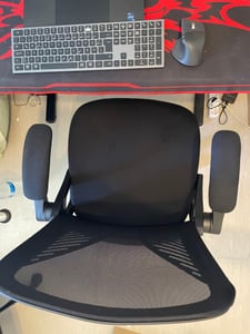Bürostuhl ergonomisch mit Mesh-Rückenlehne, 90° klappbare Armlehnen, höhenverstellbar, Computerstuhl für Home Office und Büro, bis 150 kg Kunden-Foto 14