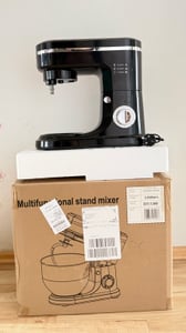 Robot ménager 3200 W - Bol mélangeur en acier inoxydable de 6 l avec crochet pétrisseur, fouet et couvercle anti-éclaboussures, 6 vitesses, noir, Retoo Photo du client 1