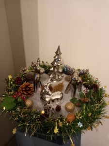 EASYmaxx LED-Dekosäule Beton-Optik mit Pflanzschale Mandala - 87 cm - Grau Kunden-Foto 2