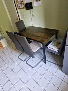 VASAGLE Esstisch Küchentisch Esszimmertisch für 4 Personen  ebenholzschwarz Kunden-Foto 2
