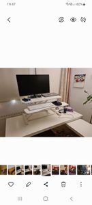 Rialzo per scrivania con postazione di lavoro seduta-in piedi - scrivania ergonomica regolabile in altezza - larghezza 95 cm Foto del cliente 1