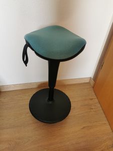 IWMH Tabouret de travail ergonomique, Assis-debout réglable en hauteur, Tabouret assis-debout respirant pivotant à 360° (Noir) Photo du client 1