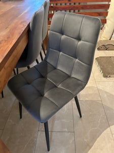 DEULINE Esszimmerstühle Essstühle Samtbezug Polsterstuhl Stühle Esszimmer Stuhl Milano 4er-Set GRAU 521252 Kunden-Foto 1