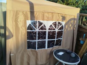 FCH Pop-Up-Pavillon 2 x 2 m Smoky Grau mit 4 Easy-Klett Seitenwänden 2 mit Reißverschlüssen Kunden-Foto 2