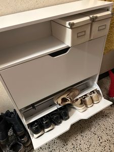 VASAGLE Schuhschrank Schuhregal mit 2 Klappen 60 x 24 x 102 cm vintagebraun Kunden-Foto 11