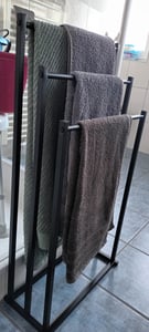 Handtuchhalter, Handtuchständer, Freistehend Badetuchhalter, Badezimmer Handtuchstange, Badetuchhalter, ohne Bohren, mit 3 Handtuchstange Kunden-Foto 1