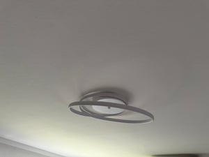 Lámpara de techo LED Reality Zibal, 22W, diámetro 39 cm, regulable, blanco mate, luz cálida Foto del cliente 4