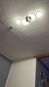 ZMH LED Deckenleuchte Schwarz 3000k Warmweiß Modern 4 Flammig in Ringoptik Deckenlampe Rund 37W Innen Metall für Wohnzimmer Schlafzimmer Kunden-Foto 2
