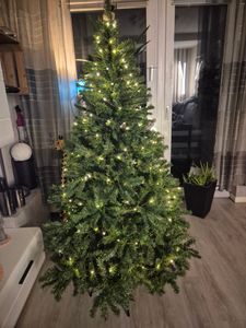 COSTWAY Albero di Natale artificiale da 180 cm, albero di Natale con supporto in metallo, albero di Natale con aghi in PVC, albero di Natale artificiale con sistema pieghevole, verde Foto del cliente 5