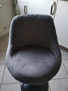 2er Set Barhocker aus Samt Bistrohocker drehbar höhenverstellbar Barstuhl dunkelgrau Kunden-Foto 1