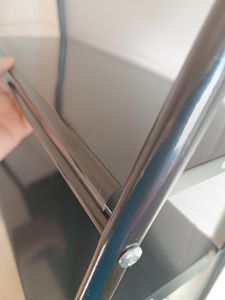 Badregale, Standregal mit 3 Haken, 3-Tiers Stahl Toilettenregal, WC-Regal, Metall Badezimmerregal, Aufbewahrungsregal, Waschmaschinenregal, 166*50cm, Schwarz Kunden-Foto 2