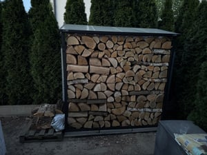 Stojak na drewno opałowe na zewnątrz metalowy ZINCED z dachem i plandeką 188x70x188 3t Schowek na drewno opałowe z pokrywą Regał Stelaż kominkowe Zdjęcie produktu od klienta nr 8