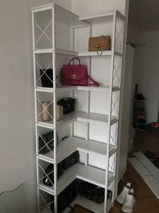 Tribesigns Eck-Bücherregal, industrielles großes Eckregal, bodenstehendes Eckregal, Lagerregal, Aufbewahrungsregal mit Metallrahmen(7 Ablagen) ,Braun Kunden-Foto 10