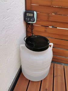 plasteo® 30 Liter Weithalsfass mit Deckel und Griffen, Lebensmittelecht und BPA-Frei Gepäcktonne Sauerkrautfass Futtertonne naturfarben Universalfass Kunden-Foto 1