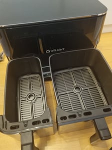 WELLENT XXL Heißluftfritteuse 11L Dual Zone, Airfryer 2600W mit 2 Körben, 10 Programme,LED Touch – 80-200°C – Spülmaschinenfest – Ohne PFAS Kunden-Foto 16