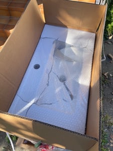 Alpenberger Waschbecken Badezimmer Waschtisch mit Unterschrank 60 cm Breit Hängend | Gäste WC Waschbecken mit Unterschrank Bad Möbel Modern Set | Kleiner Waschbeckenunterschrank Grau Kunden-Foto 2
