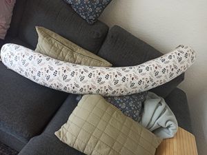 170 cm M/L Kissen Seitenschläferkissen Schwangerschaftskissen Stillkissen Bezug TAUPE Waffelpique/ BRAUN Baumwolle Blumen Relaxkissen Schlafen LOOLAY® Kunden-Foto 1