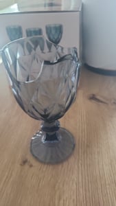6 Teiliges Set aus Glas Weingläser Trinkgläser in Blau Wassergläser Kunden-Foto 2