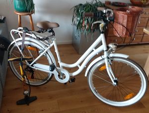 Bergsteiger Marseille 26 Zoll 28 Zoll Damenfahrrad, ab 150 cm, Korb aus Rattan, Fahrrad-Licht, Damen-Citybike, Damenrad im Retro-Design, 6 Gang Shimano Tourney Schaltung Kunden-Foto 11