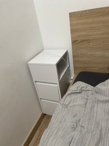 VASAGLE Nachttisch, schmal, Beistelltisch mit 2 Schubladen, offenes Fach Kunden-Foto 5