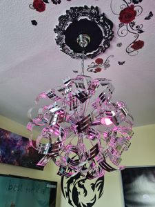 Globo Lighting Hängeleuchte Metall weiß, Kunststoff weiß, Höhe kürzbar, Schirm mit Baum-Nachbildung, ø: 380mm, H: 1200mm, exkl. 1x E27 40W 230V Kunden-Foto 1