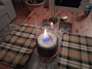 Kominek stołowy ACXIN z ozdobnymi kamieniami, kominek stołowy ze stali nierdzewnej na bioetanol do wnętrz na zewnątrz, kominek stołowy na balkon w salonie Zdjęcie produktu od klienta nr 3