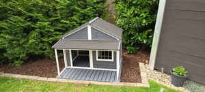 PawHut Hundehütte aus Holz Kleintierhaus Hundehaus mit Terrasse für draußen Kunden-Foto 1