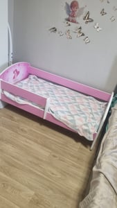 ACMA Jugendbett Kinderbett Junior-Bett Komplett-Set mit Matratze Lattenrost und Rausfallschutz Rosa 07 Rosa Fee 140x70 Kunden-Foto 2