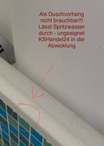 Textil Duschvorhang WEISS (180x180 cm mit Gardinenband und Haken) Kunden-Foto 1